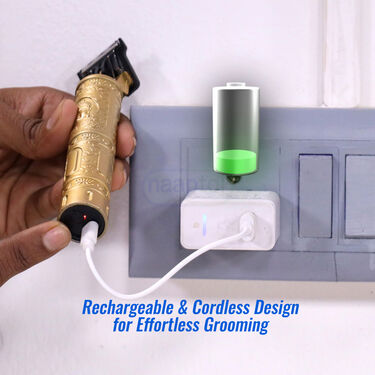 Stylish Rechargeable Men’s Golden Hair Trimmer