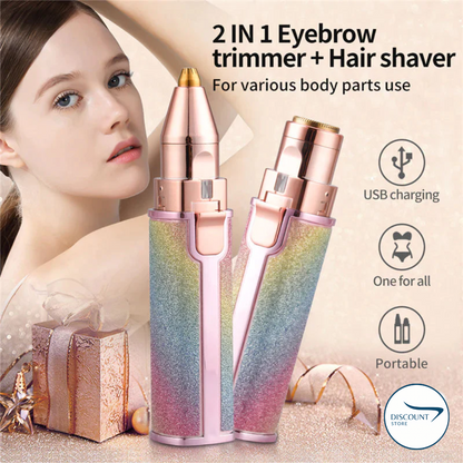2 In 1 Rechargeable Flawless Eyebrow & Facial Hair Remover